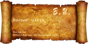 Berner Ulrik névjegykártya